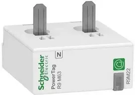 Schneider Electric Energijos jutiklis „Resi PowerTag 1PN“ su N dešinėje pusėje, skirtas montuoti viršuje, tiesioginis matavimas iki 63 A