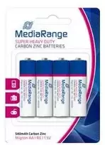 MediaRange MRBAT144, Vienkartinės baterijos, AA, Cinko-anglies, 1,5 V, 4 vnt., 540 mAh