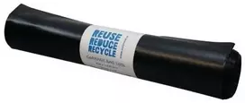 Šiukšlių maišai PolyBLUE, 160 l, perdirbto plastiko, 60 my, juodi, 10 vnt. ritinėlis.
