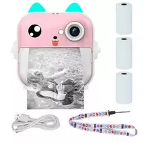 Extralink EPP-003 Rožinė | Mini terminis spausdintuvas su kamera | 3 ritinėliai terminio popieriaus, 2,5" LCD ekranas, Bluetooth, USB-C, 1000 mAh