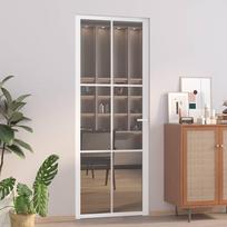 us durys, baltos, 76x201,5cm, ESG stiklas ir aliuminis