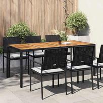 Sodo stalas Juoda 190 x 90 x 75 cm poliratanas