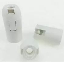 Oem E14 lizdas su lygia striuke - balta - Plastikinis lizdas