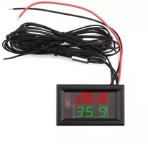 Oem Skydinis termometras su zondu – DC 4-28V – 55 ~ + 120°C – Du kanalai – Raudona/Žalia