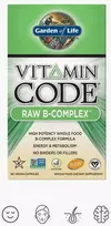 Garden of life Vitamin Code RAW B-COMPLEX - B grupės vitaminai visaverčiai su probiotikais, antioksidantais ir fermentais. Biokatyvus kompleksas,120 vegankapsulių