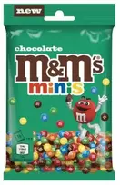 Pieninis šokoladas M&M's minis traškiame spalvotame glajuje, 70 g