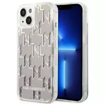 Karl Lagerfeld KLHCP14MLMNMS iPhone 14 Plus 6.7" hard case, silver | Liquid Glitter Monogram