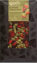 Rūta Juodasis šokoladas (50 %) su goji uogomis, moliūgų ir spanguolių sėklomis, 100 g