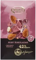 Rūta Ruby šokoladas su smulkintais migdolais, 90 g