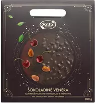 Rūta Juodasis šokoladas su migdolais ir vyšniomis „Šokoladinė Venera“, 300g