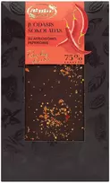 Rūta Juodasis šokoladas (75 %) su aitriosiomis paprikomis, 100 g
