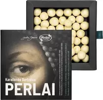 Rūta Lazdyno riešutai su baltuoju šokoladu, apelsinais ir jūros druska „Karalienės Barboros perlai“, 150 g