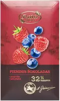 Rūta Pieninis šokoladas su avietėmis ir mėlynėmis, 90 g