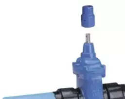 Sklendė 200 mm. AVK - PN10. Su „Safetech PE100RC“ vamzdžių antgaliais.