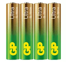 GP Battery GP - Ultra Alkaline AAA baterijos, 24AU/LR03, 1,5 V, 4 vnt. pakuotėje