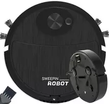 Dulkių siurblys-šluota robotas su dvejomis šluotelėmis, 17.5 cm, juodas