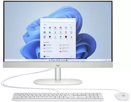 Stacionarus kompiuteris HP All-in-One PC 24-cr0110ng 60,45cm (23,8") FHD-Ekranas, AMD Ryzen 3 7320U, 8GB DDR5 RAM, 512GB SSD, AMD Radeon, DOS