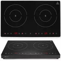 Reguliuojama indukcinė kaitlentė su jutikliniu skydeliu 2 šildymo zonos Juodas Line sk. 22 cm 3500 W – Hendi 239414