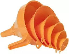 MEVA Universalių HDPE piltuvėlių rinkinys 50-75-100-120-150-160 mm oranžinis