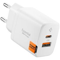 Spigen Wall Charger Essential, 20W, 3A, 1 x USB-A - 1 x USB-C, White ACH08704