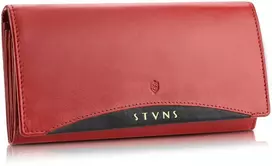 Odinė piniginė moterims Stevens Extended su RFID apsauga, raudona