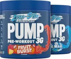 Applied Nutrition Pump 3G Zero stimulant Pre Workout 375 g be kofeino : Skonis - Ice mėlynas raz