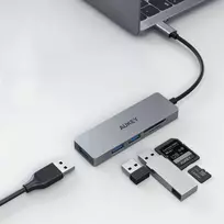 HUB USB Aukey 1x SD 1x Micro SD + 3x USB-A 3.2 Gen1 (CB-C63)