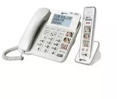 „Geemarc Telecom Combi-Photo 295“, Analoginis / DECT telefonas, Laidinis ir belaidis ragelis, Garsiakalbis, 50 įrašų, Skambinančiojo ID, Baltas