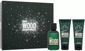 Dsquared2 Žalias Wood rinkinys vyrams (EDT, 100 ml + dušo želė, 100 ml + balzamas po skutimosi, 100 ml)