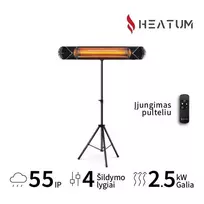 Pastatomas Infraraudonųjų spindulių šildytuvas Heatum H2500R CORE Juodas su trikoju stovu