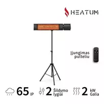 Pastatomas Infraraudonųjų spindulių šildytuvas Heatum H2000R URBAN Juodas su trikoju stovu