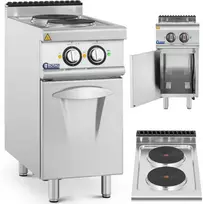 Viryklė Royal Catering Atskirai pastatoma elektrinė virtuvė su spintele 2 kaitvietės 5,2 kW 400 V