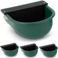 Wiesenfield Plastikinė girdykla galvijams ir arkliams su vandens jungtimi, 2,8 l, žalia - komplekte 4 vnt.