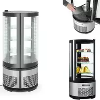 Šaldytuvas Arktic Apvali konditerinė šaldymo vitrina su 3 LED lentynomis, 100L