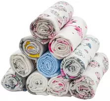 Medvilninės sauskelnės su raštu NEW BABY 60x80 cm STANDARTAS 10 vnt.