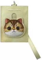 Nimmy portfel na karty dėklas telefonui haki spalvos Big Eyed Pet 2.0 Cat