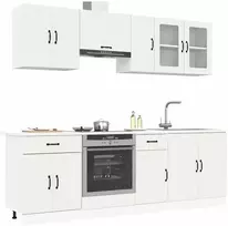 Virtuvinių spintelių komplektas, 8 dalių, Kalmar, balta