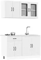 Virtuvinių spintelių komplektas, 4 dalių, Lucca, balta