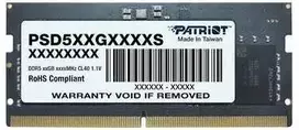 RAM „Patriot Memory Signature Line PSD58G560082“ atminties modulis 8GB 1 x 8GB DDR5 5600 MT/s 288 kontaktų UDIMM