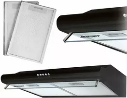Gartraukis Virtuvės gaubtas po spintele - 60 cm Berdsen BE-10-A absorberis juodas