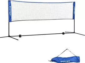 SPORTNOW badmintono tinklo rinkinys, sulankstomas teniso tinklas, reguliuojamas aukštis 103/120/155 cm, tinka naudoti lauke ir viduje, metalinis, poliesteris, mėlynas