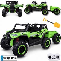 dvivietis elektrinis bagis vaikams 4x4 su priekaba pa0342