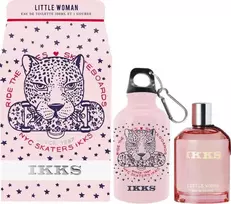 Ikks Rinkinys „Little Woman“: tualetinis vanduo moterims, 100 ml + „Little Woman GWP“ stiklinis vandens buteliukas Rožinė