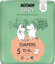 Muumi MOOMIN Baby, sauskelnės 5 MAXI (10-16 kg), 40 vnt. ECO*