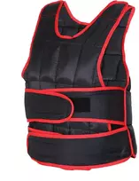 HOMCOM 20 kg treniruočių liemenė, reguliuojama su dvigubais diržais, jėgos treniruotėms, fitnesui, Oksfordo audinys, metalo smėlis, juoda+raudona, 60 x 50 cm