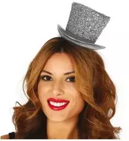 Fiesta Sidabrinė mini cilindrinė skrybėlė