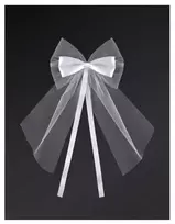 Party Deco Baltas kaspinas 18 cm 2 vnt.