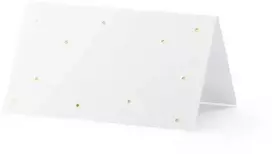 Party Deco Stalo kortelės su taškeliais, aukso spalvos, 9,5 x 5,5 cm, 10 vnt. universalios