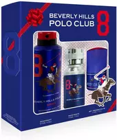 Set Beverly Hills Polo Club: 1982 - Sport 8 Eau De Toilette For Men, 50 ml + 1982 - Sport 8 Anti-Perspirant Dezodorantas Purškiklis For Men, 175 ml + 1982 - Sport 8 Anti-Perspirant Dezodorantas Roll-On For Men, 50 ml