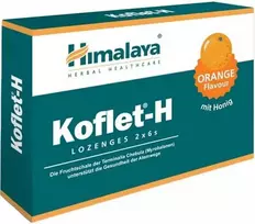 Himalaya Herbals Apelsinų skonio pastilės gerklei su medumi Koflet-H, Himalaya, 12vnt.